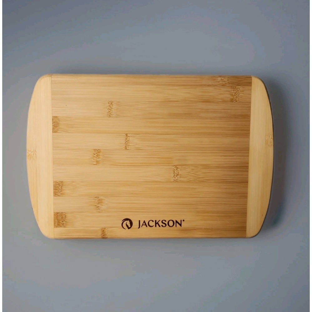 Jackson Two-Tone Bamboo Cutting Board 12" x 8" Kitchen Serving Charcuterie Wood